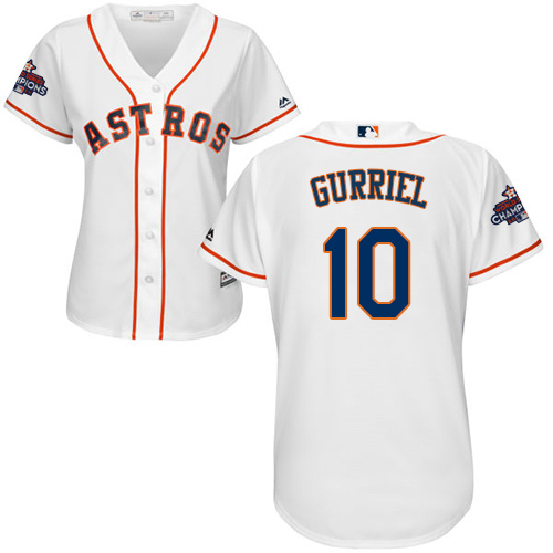 Astros #10 Yuli Gurriel White Home World Series Champions Women's Stitched MLB Jersey